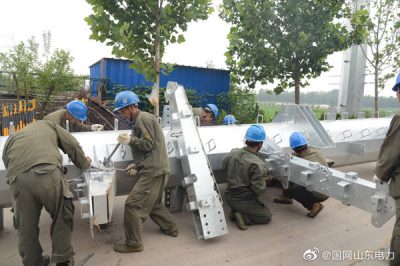 10千伏通達(dá)線富強(qiáng)支線新建9號(hào)轉(zhuǎn)角鐵塔線路，助力地方經(jīng)濟(jì)發(fā)展