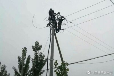 新河縣供電公司092西工線線路改造，更換大直徑絕緣導(dǎo)線