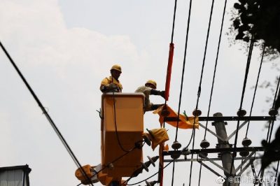 武漢供電公司在10千伏英武線開(kāi)展帶電作業(yè)