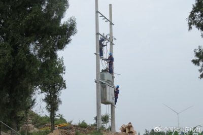 新架高壓線路1200米，新立電桿4基，組裝臺(tái)架2處