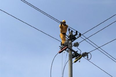 利津縣供電公司帶電作業(yè)搭建環(huán)網柜