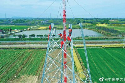 江蘇常州市薛埠鎮(zhèn)洮湖—方麓110千伏線路施工現場