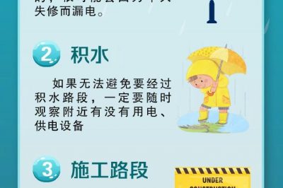 暴雨雷電頻繁，出行謹防觸電
